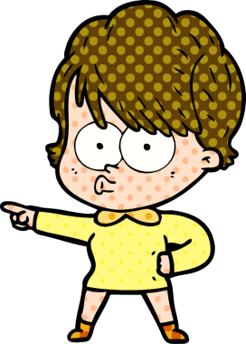 Bir insan tarafından çizilmiş karikatür kadın.