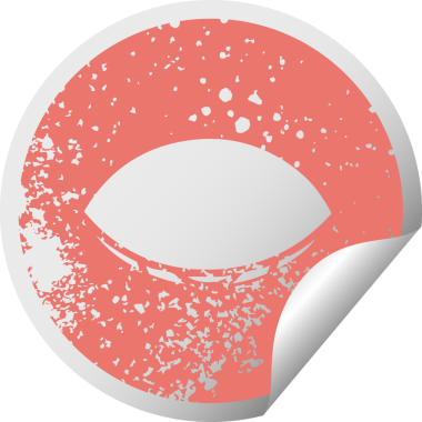 Bir insan tarafından çizilmiş uyuyan bir gözün sıkıntılı dairesel soyulan çıkartması.