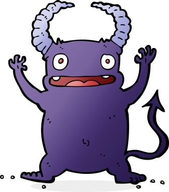 Bir insan tarafından çizilmiş küçük şeytan.