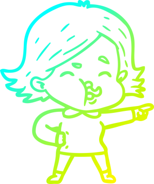 Bir insan tarafından çizilmiş bir karikatür kızı çizimi.