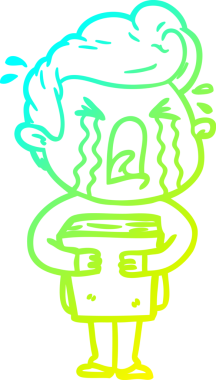 Bir insan tarafından çizilmiş ağlayan bir karikatür çizimi.