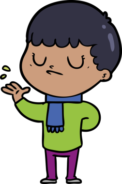 Bir insan tarafından çizilmiş huysuz çocuk çizgi filmi.