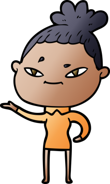 Bir insan tarafından çizilmiş karikatür kadın.