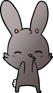 Bir insan tarafından çizilmiş meraklı tavşan çizgi filmi.