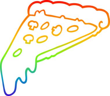 Bir insan tarafından çizilmiş bir pizza diliminin çizimi.