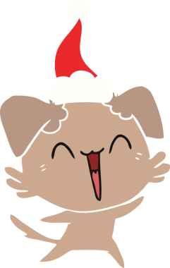 Bir insan tarafından çizilmiş Noel Baba şapkasının düz renk çizimi.