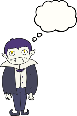 Bir insan tarafından çizilmiş serbest çizim baloncuk vampir çocuk.