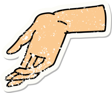 Bir insan tarafından çizilmiş geleneksel bir el dövmesi.