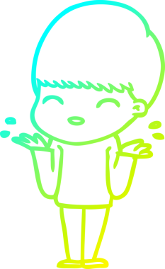 Bir insan tarafından çizilmiş mutlu çizgi film çocuğu çizimi.