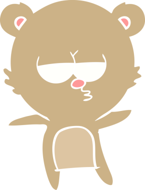 Sıkıcı ayı düz renkli çizgi film bir insan tarafından çizildi