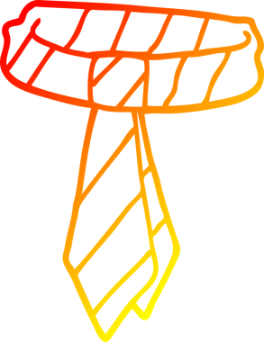 Bir insan tarafından çizilmiş bir karikatür ofis kravatının sıcak gradyanı