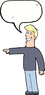 Bir insan tarafından çizilmiş konuşma balonlu bir adam.