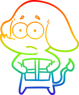 gökkuşağı gradyan çizimi bir insan tarafından çizilmiş belirsiz bir filin çizimi