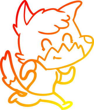 Bir insan tarafından çizilmiş, karikatür, arkadaş canlısı tilki çizimi.