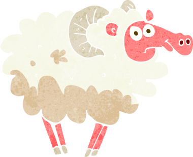 Bir insan tarafından çizilmiş pis koyunlar.