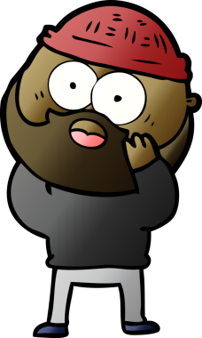 Bir insan tarafından çizilmiş sakallı bir adam.