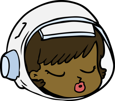 Bir insan tarafından çizilmiş astronot yüzü.