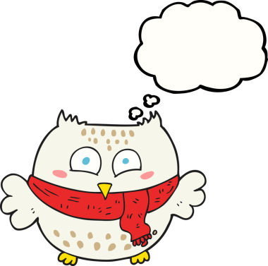 Bir insan tarafından çizilmiş serbest çizim baloncuk baykuş.