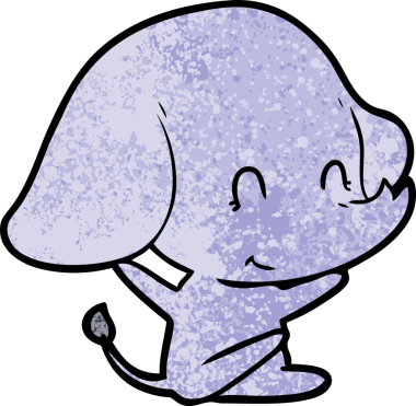 Bir insan tarafından çizilmiş şirin bir fil.