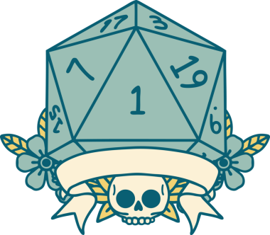 Retro Dövme Biçimi Doğal Bir d20 zar bir insan tarafından çizildi