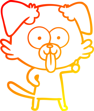 Bir insan tarafından çizilmiş dilli çizgi film köpeği çizimi.