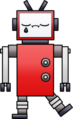 Bir insan tarafından çizilmiş bir robotun gölgelenmiş çizimi