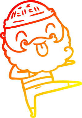 Sakallı bir adamın insan tarafından çizilmiş sıcak bir çizgi çizimi.