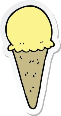 Bir insan tarafından çizilmiş karikatür dondurma etiketi.