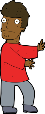 bir insan tarafından çizilmiş sinirli bir adam.