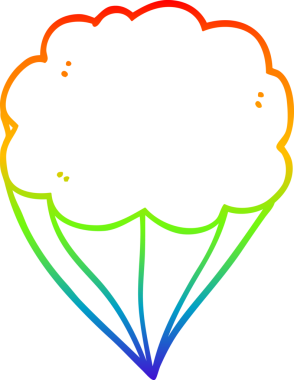gökkuşağı gradyan çizgi çizimi bir insan tarafından çizilmiş bulut sembolü