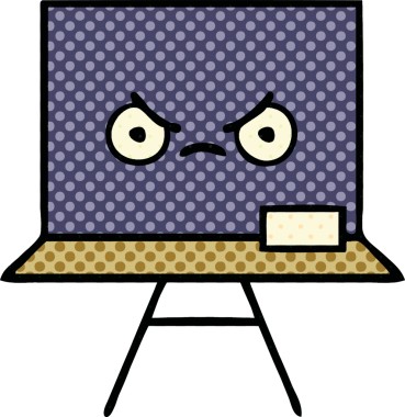 bir insan tarafından çizilmiş bir karatahtanın çizgi roman tarzı