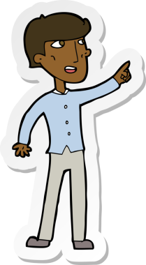 Bir insan tarafından çizilmiş bir karikatür adamın çıkartması.