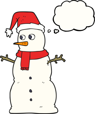 Bir insan tarafından çizilmiş serbest çizim balon kardan adam.