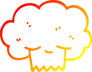 Bir insan tarafından çizilen çizgi film patlama bulutunun sıcak çizgi çizimi