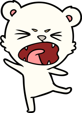 Bir insan tarafından çizilmiş kızgın kutup ayısı çizgi filmi.