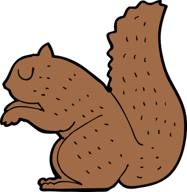 Bir insan tarafından çizilmiş bir sincap.