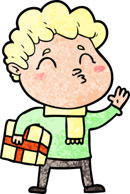 Çizgi film adamı somurtuyor Bir insan tarafından çizilmiş