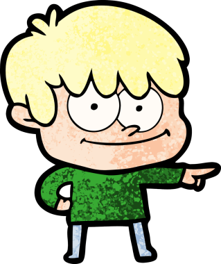 Bir insan tarafından çizilmiş mutlu çizgi film adamı.