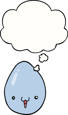 Bir insan tarafından çizilmiş düşünce baloncuklu çizgi film yumurtası.