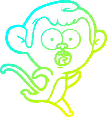 Bir insan tarafından çizilmiş bir çizgi filmin soğuk gradyan çizimi.