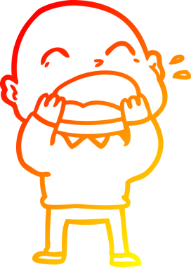 Bir insan tarafından çizilmiş kel adam diye bağıran çizgi film çizimi.