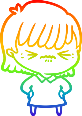 gökkuşağı gradyan çizimi bir insan tarafından çizilmiş bir çizgi film kızı