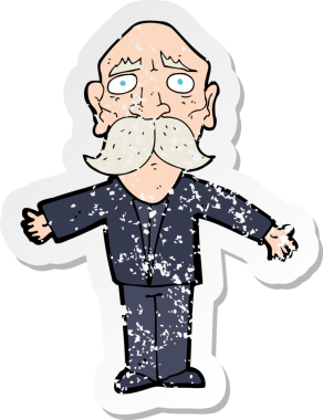 Bir insan tarafından çizilmiş, hayal kırıklığına uğramış bir karikatürün gerilimli çıkartması.