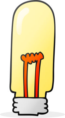 Bir insan tarafından çizilmiş serbest çizim çizgi film ampulü