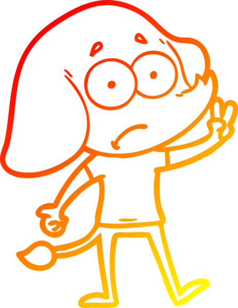 Bir insan tarafından çizilmiş, belirsiz bir filin sıcak çizgi çizimi.