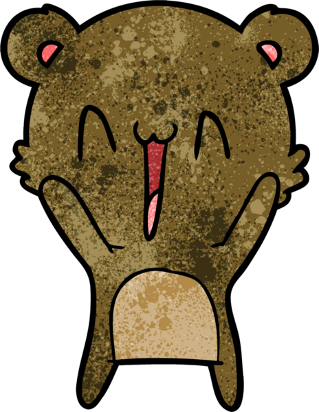 Bir insan tarafından çizilmiş mutlu ayı karikatürü