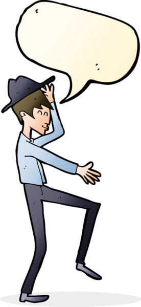 Bir insan tarafından çizilmiş konuşma balonu olan karikatür modasında bir adam