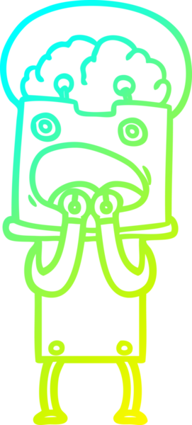 Bir insan tarafından çizilmiş soğuk gradyan robot çizimi