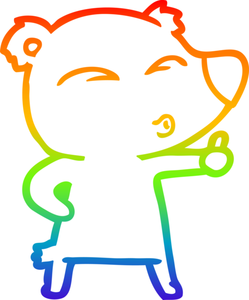 gökkuşağı gradyan çizgi çizimi bir insan tarafından çizilmiş bir karikatür ıslık ayı