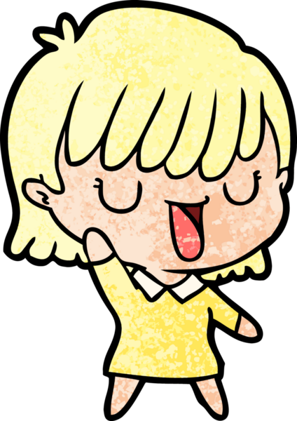 Bir insan tarafından çizilmiş karikatür kadın.